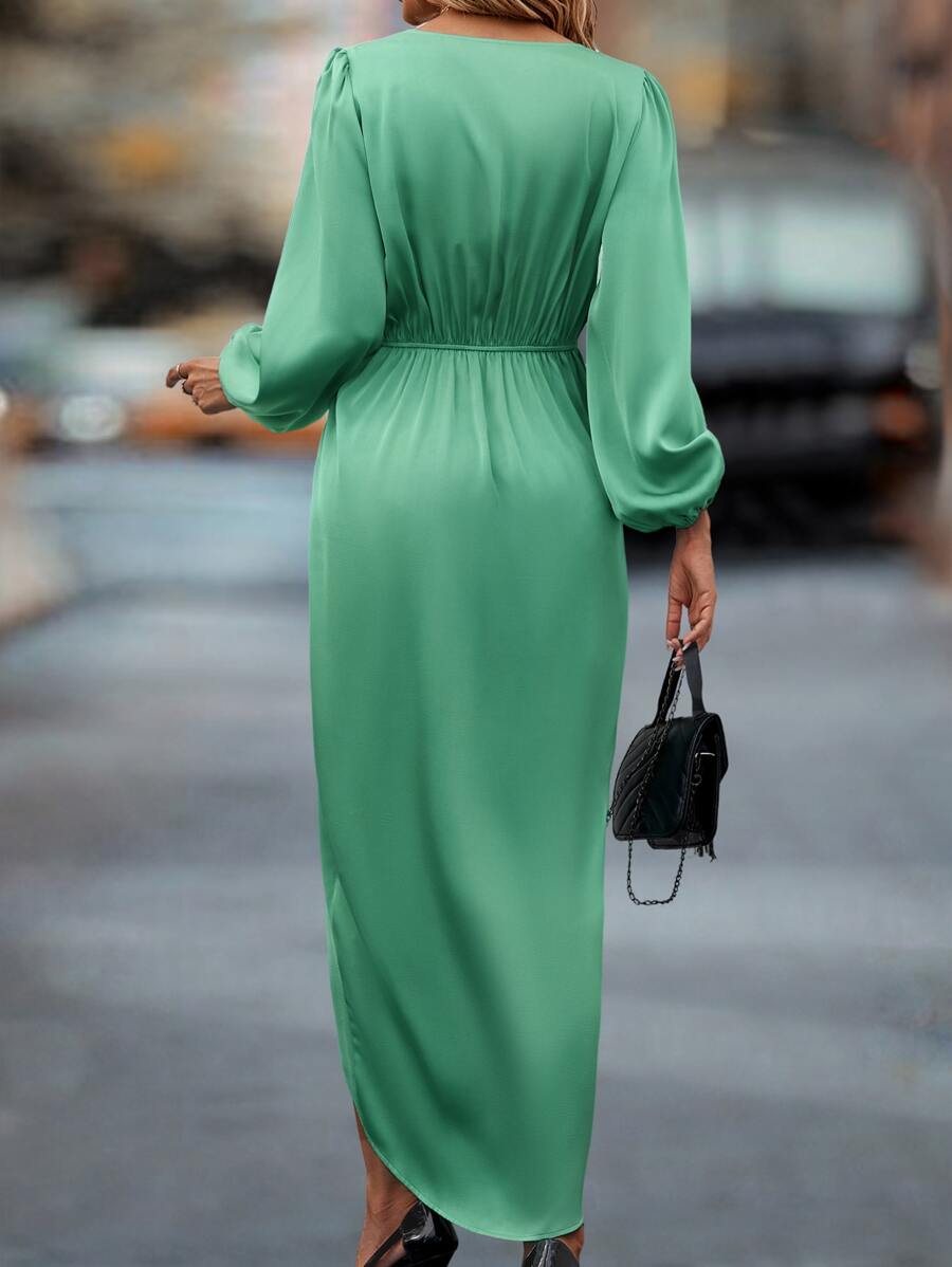 Lurenne | Satin Maxi Dress – Refined Draping and Timeless Evening Elegance