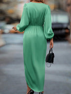Lurenne | Satin Maxi Dress – Refined Draping and Timeless Evening Elegance