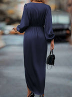 Lurenne | Satin Maxi Dress – Refined Draping and Timeless Evening Elegance
