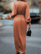 Lurenne | Satin Maxi Dress – Refined Draping and Timeless Evening Elegance