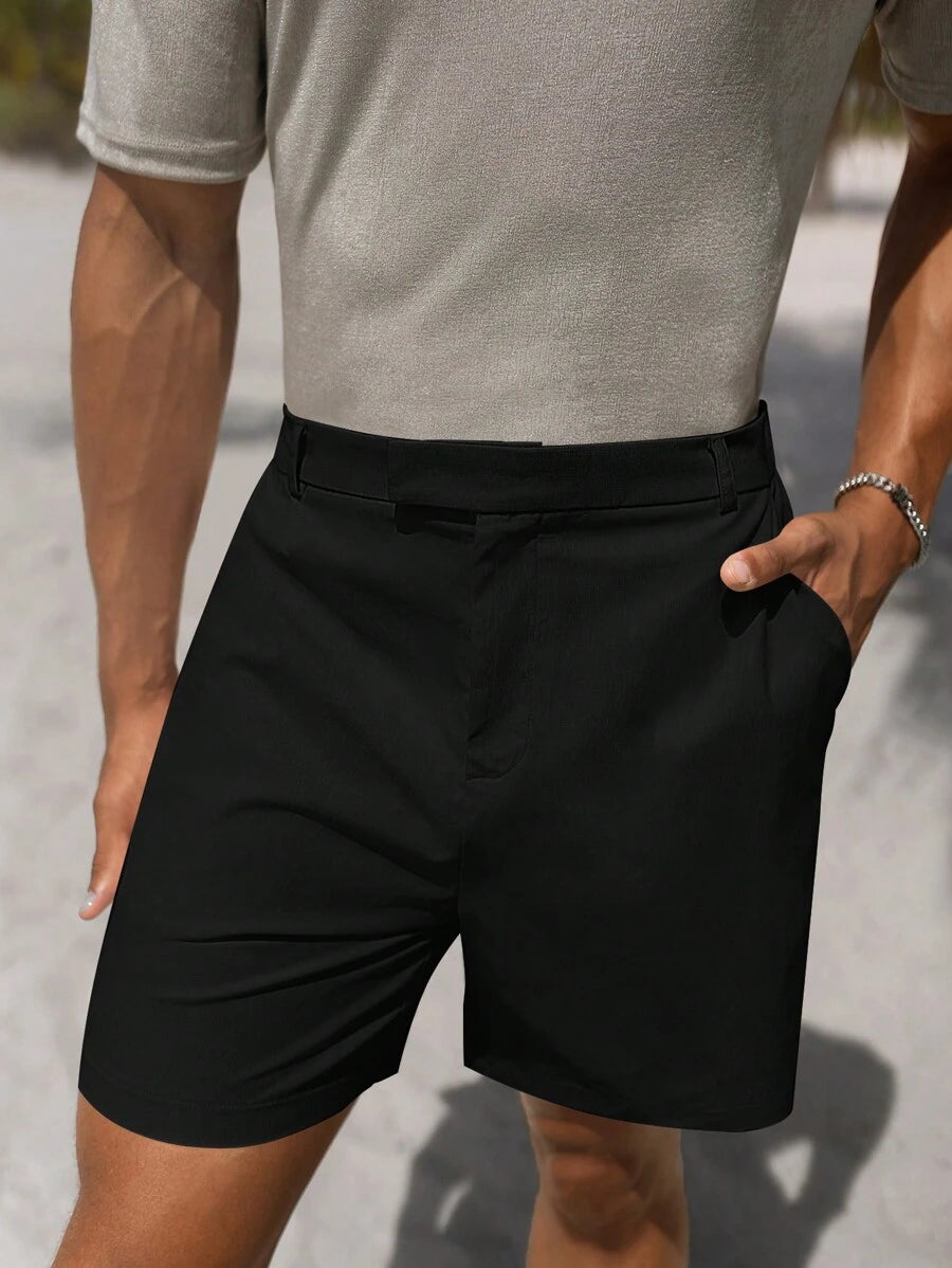 Lurenne | Men’s Black Slant Pocket Shorts – Sleek Design and Everyday Comfort