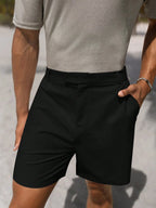 Lurenne | Men’s Black Slant Pocket Shorts – Sleek Design and Everyday Comfort