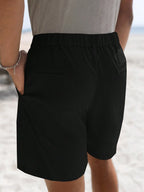 Lurenne | Men’s Black Slant Pocket Shorts – Sleek Design and Everyday Comfort