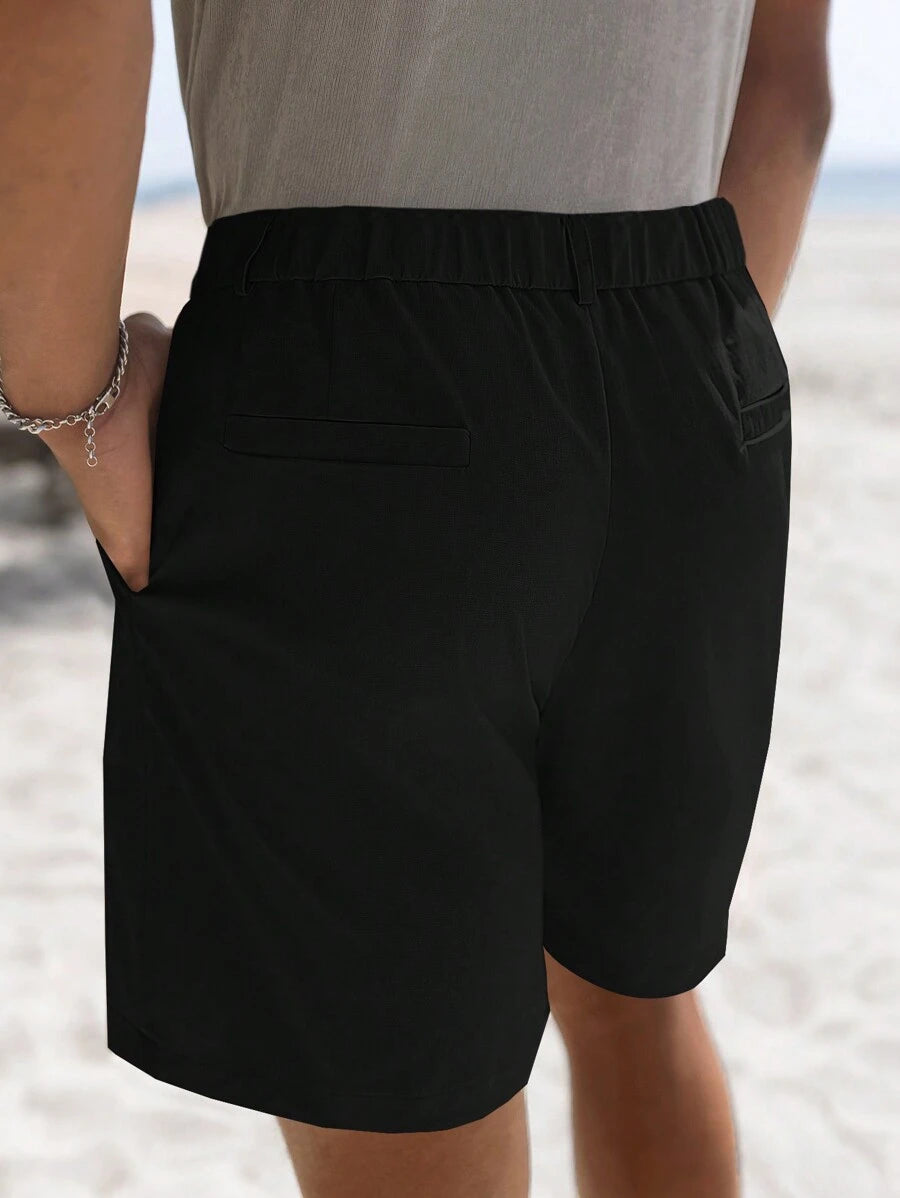 Lurenne | Men’s Black Slant Pocket Shorts – Sleek Design and Everyday Comfort