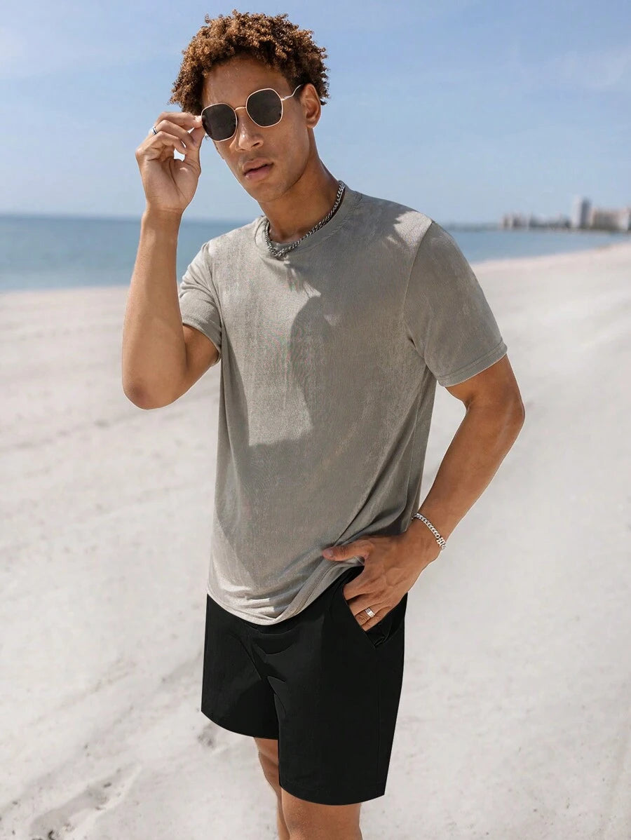 Lurenne | Men’s Black Slant Pocket Shorts – Sleek Design and Everyday Comfort