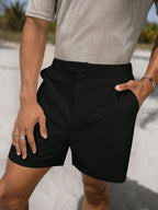 Lurenne | Men’s Black Slant Pocket Shorts – Sleek Design and Everyday Comfort