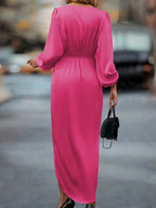 Lurenne | Satin Maxi Dress – Refined Draping and Timeless Evening Elegance