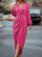 Lurenne | Satin Maxi Dress – Refined Draping and Timeless Evening Elegance