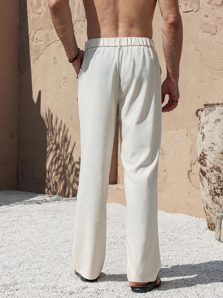 Lurenne | Men’s Beige Linen Pants – Modern Versatility and Relaxed Elegance