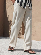 Lurenne | Men’s Beige Linen Pants – Modern Versatility and Relaxed Elegance