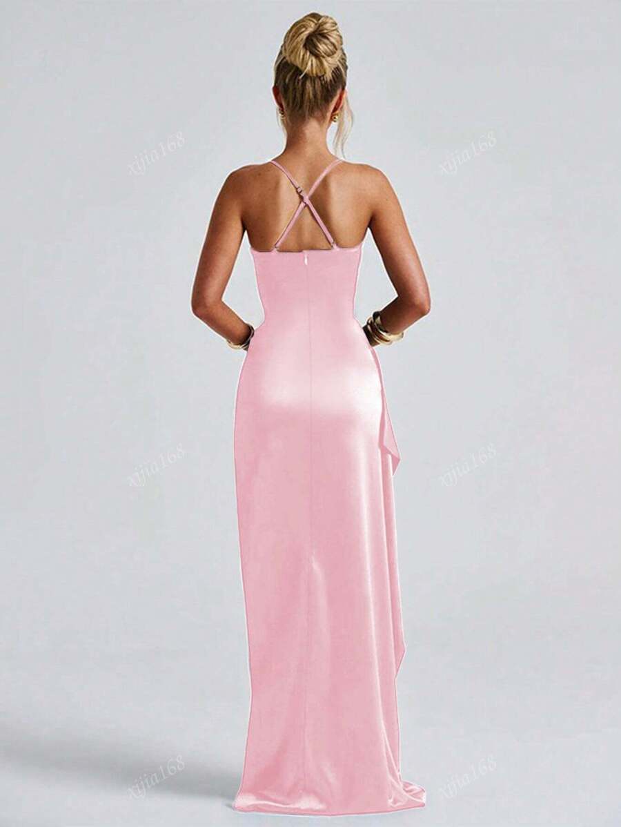 Lurenne | Strapless Satin Gown – Radiant Elegance and Sculpted Sophistication