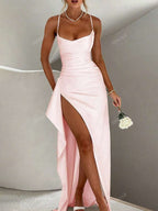 Lurenne | Strapless Satin Gown – Radiant Elegance and Sculpted Sophistication