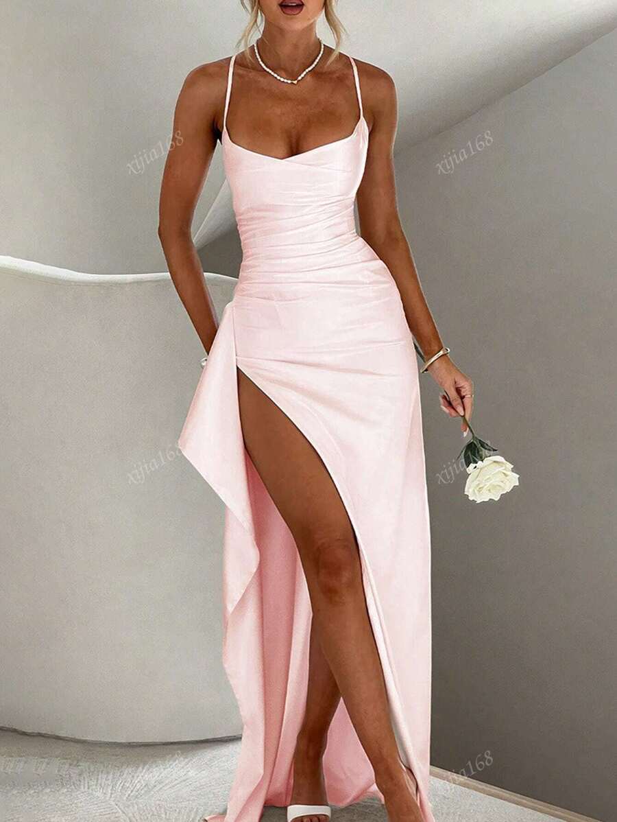 Lurenne | Strapless Satin Gown – Radiant Elegance and Sculpted Sophistication