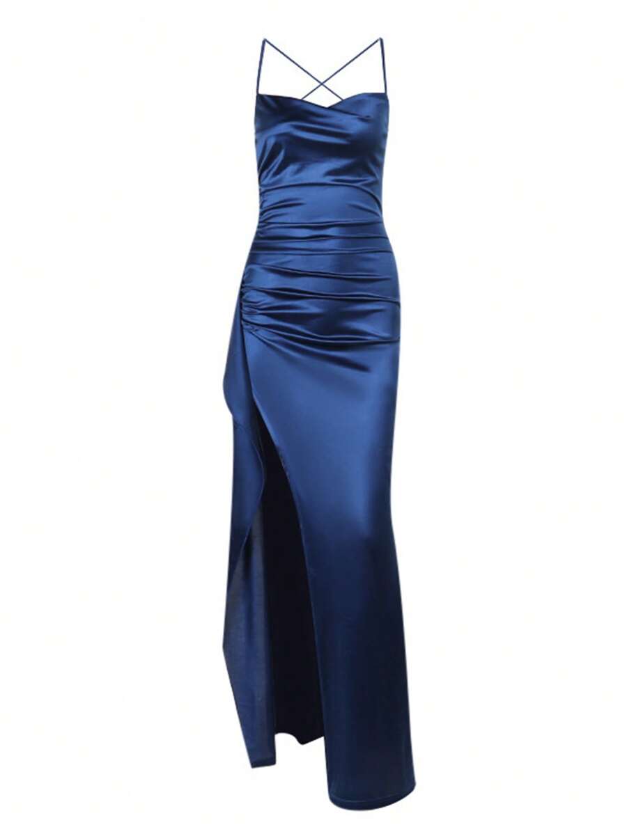 Lurenne | Strapless Satin Gown – Radiant Elegance and Sculpted Sophistication