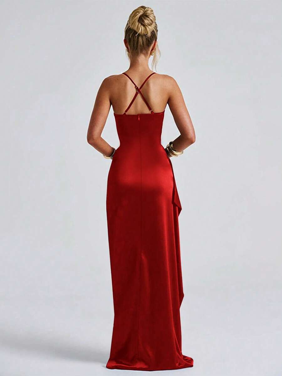 Lurenne | Strapless Satin Gown – Radiant Elegance and Sculpted Sophistication