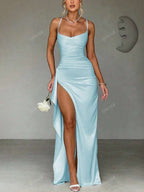 Lurenne | Strapless Satin Gown – Radiant Elegance and Sculpted Sophistication