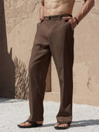 Lurenne | Men’s Beige Linen Pants – Modern Versatility and Relaxed Elegance
