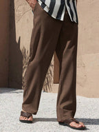 Lurenne | Men’s Beige Linen Pants – Modern Versatility and Relaxed Elegance