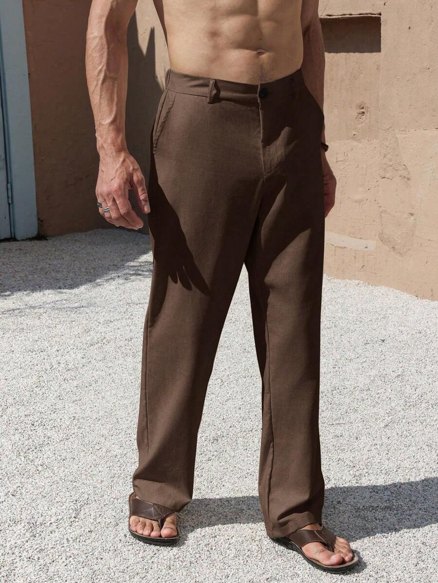 Lurenne | Men’s Beige Linen Pants – Modern Versatility and Relaxed Elegance