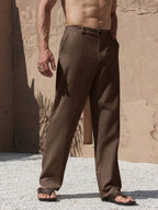 Lurenne | Men’s Beige Linen Pants – Modern Versatility and Relaxed Elegance