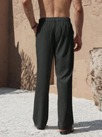Lurenne | Men’s Beige Linen Pants – Modern Versatility and Relaxed Elegance