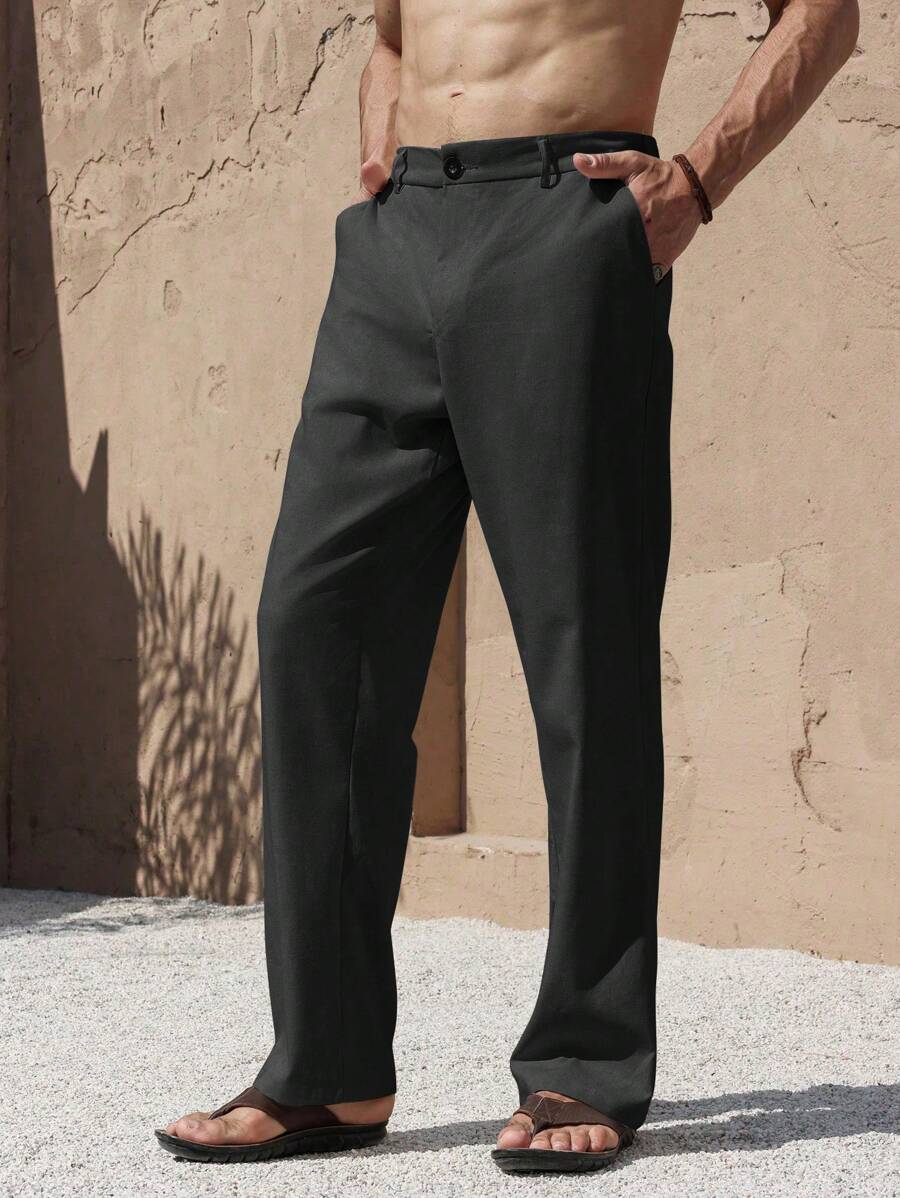 Lurenne | Men’s Beige Linen Pants – Modern Versatility and Relaxed Elegance