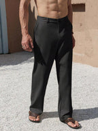Lurenne | Men’s Beige Linen Pants – Modern Versatility and Relaxed Elegance