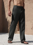 Lurenne | Men’s Beige Linen Pants – Modern Versatility and Relaxed Elegance