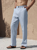 Lurenne | Men’s Beige Linen Pants – Modern Versatility and Relaxed Elegance