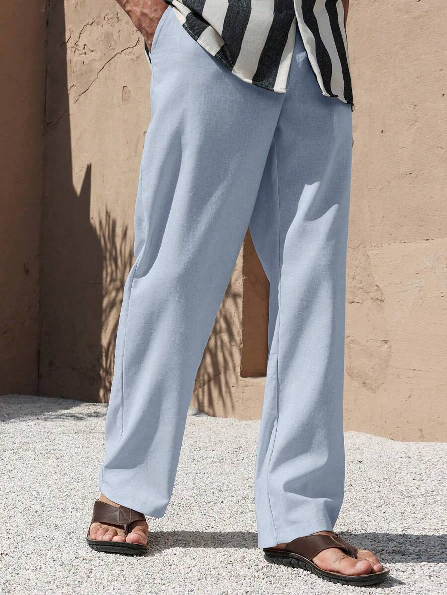 Lurenne | Men’s Beige Linen Pants – Modern Versatility and Relaxed Elegance
