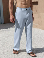 Lurenne | Men’s Beige Linen Pants – Modern Versatility and Relaxed Elegance
