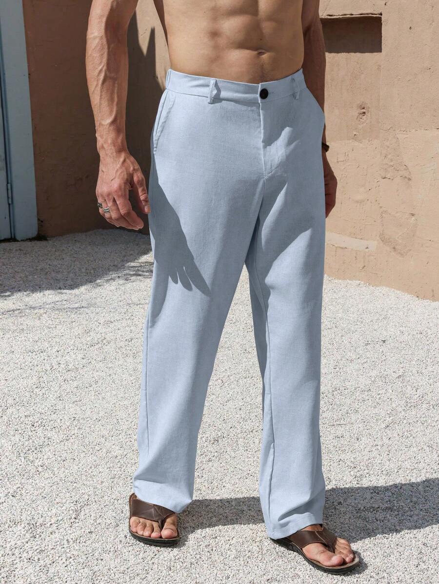 Lurenne | Men’s Beige Linen Pants – Modern Versatility and Relaxed Elegance