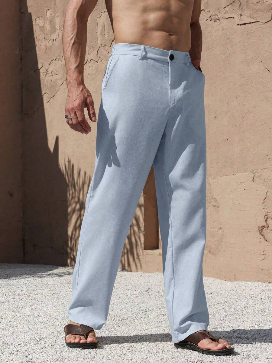 Lurenne | Men’s Beige Linen Pants – Modern Versatility and Relaxed Elegance