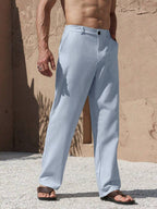 Lurenne | Men’s Beige Linen Pants – Modern Versatility and Relaxed Elegance