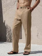 Lurenne | Men’s Beige Linen Pants – Modern Versatility and Relaxed Elegance