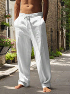 Lurenne | Men’s White Linen Pants – Effortless Ease and Summer Sophistication