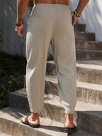 Lurenne | Men’s Khaki Cotton Pants – Effortless Versatility and Refined Comfort