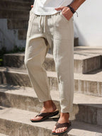 Lurenne | Men’s Khaki Cotton Pants – Effortless Versatility and Refined Comfort