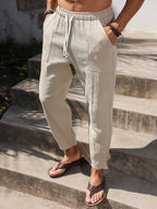 Lurenne | Men’s Khaki Cotton Pants – Effortless Versatility and Refined Comfort