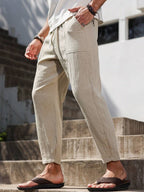 Lurenne | Men’s Khaki Cotton Pants – Effortless Versatility and Refined Comfort