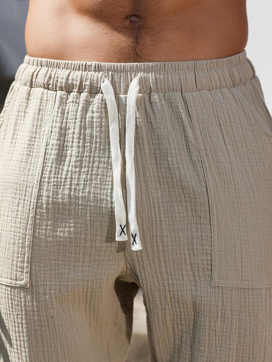 Lurenne | Men’s Khaki Cotton Pants – Effortless Versatility and Refined Comfort