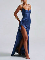 Lurenne | Strapless Satin Gown – Radiant Elegance and Sculpted Sophistication