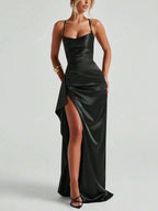 Lurenne | Strapless Satin Gown – Radiant Elegance and Sculpted Sophistication