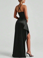 Lurenne | Strapless Satin Gown – Radiant Elegance and Sculpted Sophistication