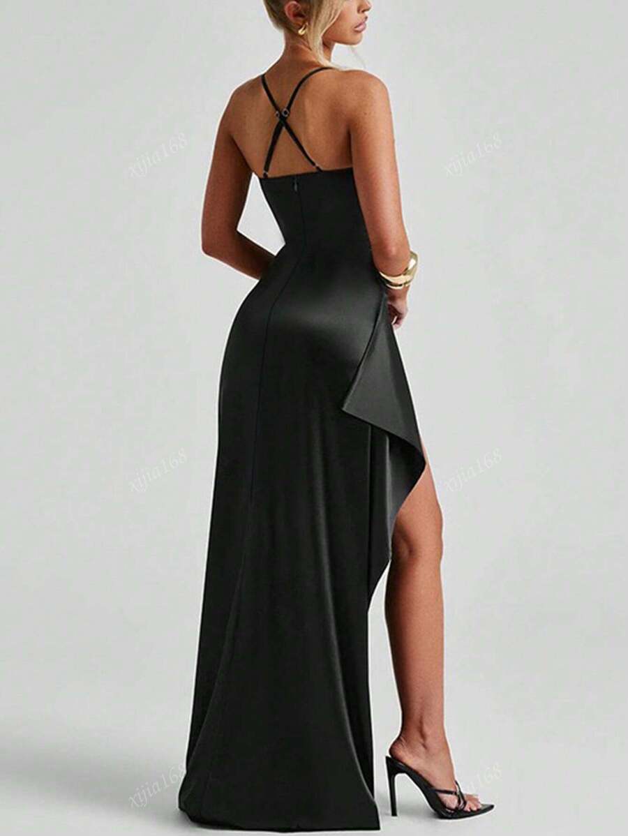 Lurenne | Strapless Satin Gown – Radiant Elegance and Sculpted Sophistication