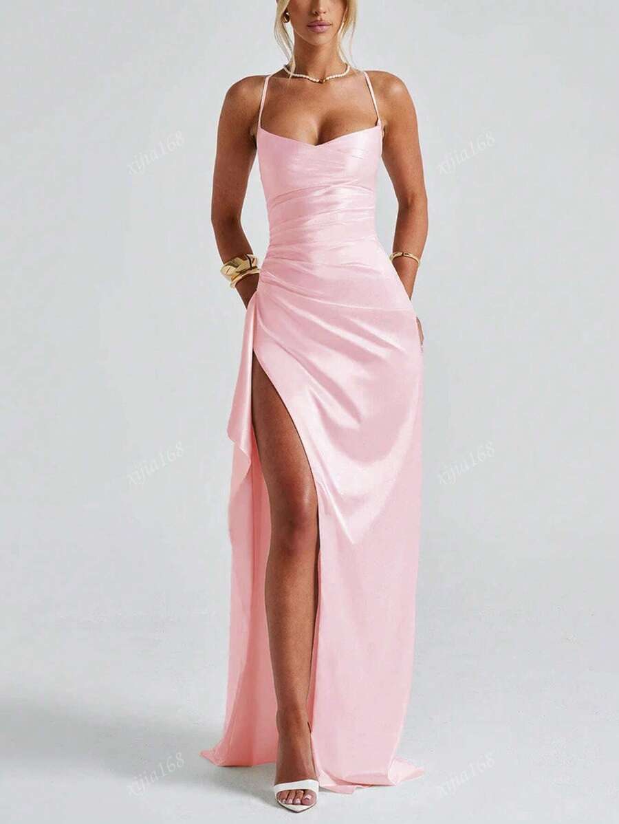 Lurenne | Strapless Satin Gown – Radiant Elegance and Sculpted Sophistication