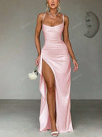 Lurenne | Strapless Satin Gown – Radiant Elegance and Sculpted Sophistication