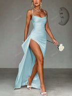 Lurenne | Strapless Satin Gown – Radiant Elegance and Sculpted Sophistication