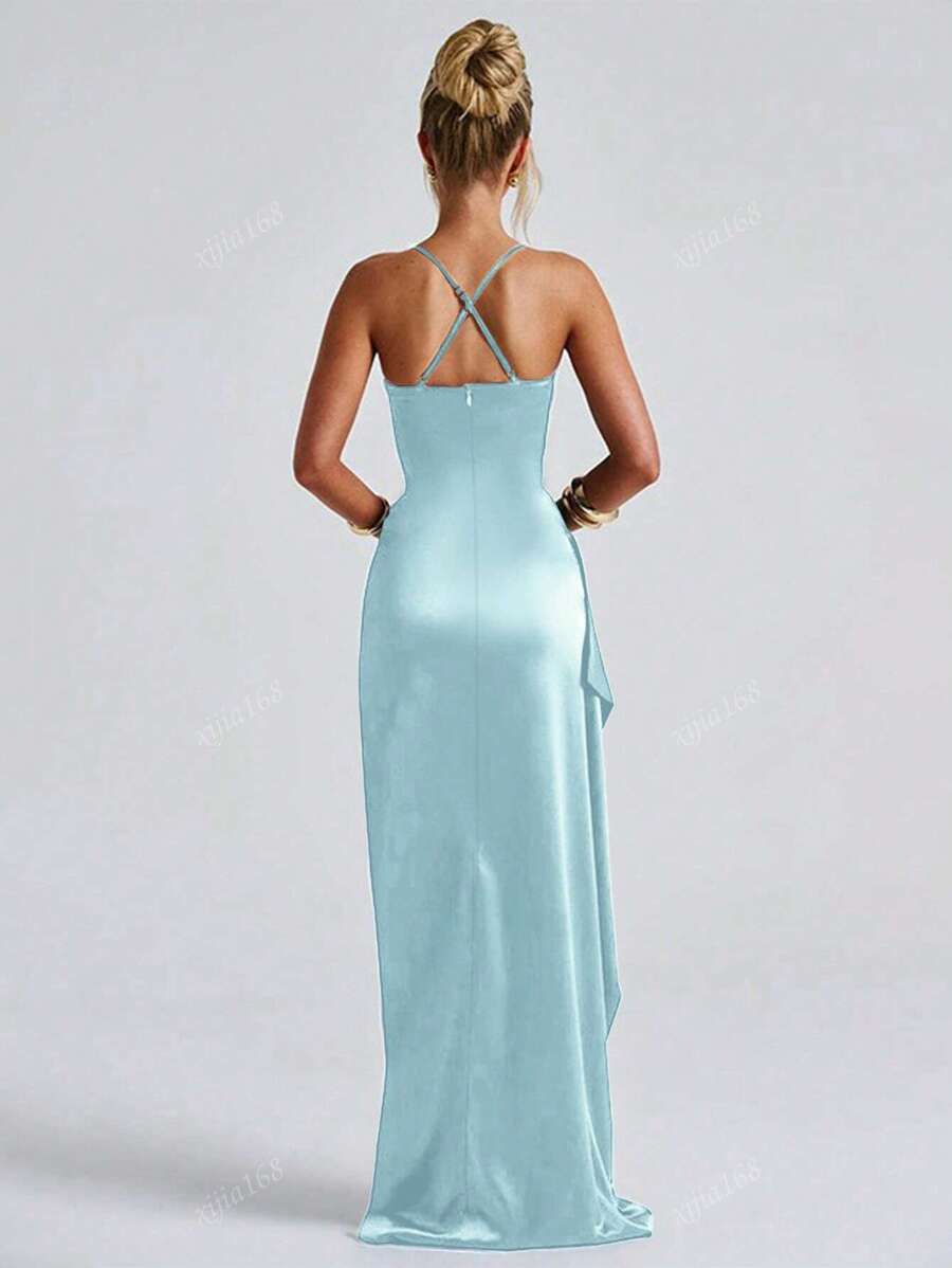 Lurenne | Strapless Satin Gown – Radiant Elegance and Sculpted Sophistication