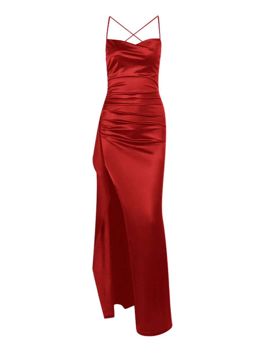 Lurenne | Strapless Satin Gown – Radiant Elegance and Sculpted Sophistication